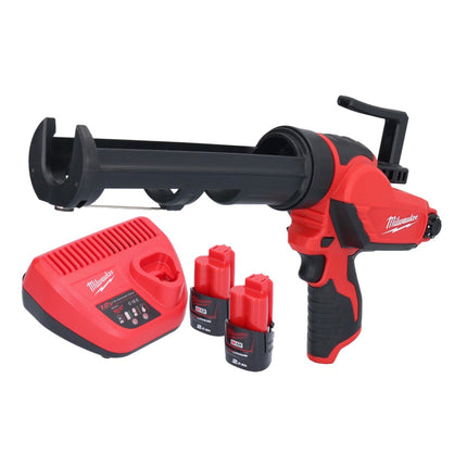 Milwaukee M12 PCG/310-202 Presse à cartouche sans fil 12 V 310 ml + 2 batteries 2,0 Ah + chargeur