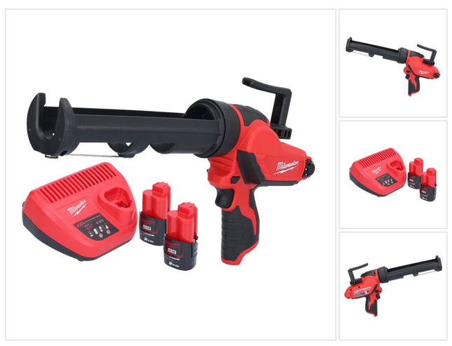 Milwaukee M12 PCG/310-202 cordless cartridge gun 12 V 310 ml + 2x 2.0 Ah battery + charger