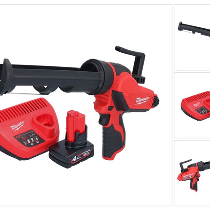 Pistola de cartuchos a batería Milwaukee M12 PCG/310-401 12 V 310 ml + 1x batería 4,0 Ah + cargador
