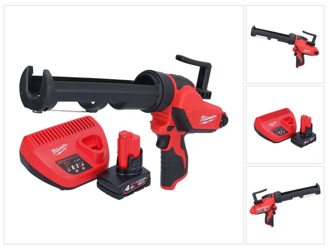 Pistola de cartuchos a batería Milwaukee M12 PCG/310-401 12 V 310 ml + 1x batería 4,0 Ah + cargador