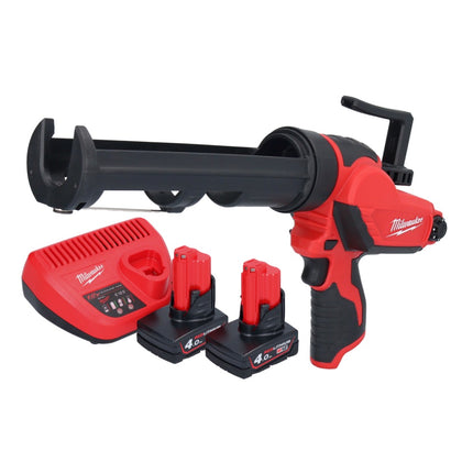 Pistola de cartuchos a batería Milwaukee M12 PCG/310-402 12 V 310 ml + 2x baterías 4,0 Ah + cargador