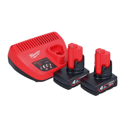 Pistola de cartuchos a batería Milwaukee M12 PCG/310-402 12 V 310 ml + 2x baterías 4,0 Ah + cargador