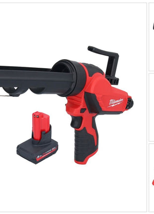 Pistola de cartuchos a batería Milwaukee M12 PCG/310-501 12 V 310 ml + 1x batería 5,0 Ah - sin cargador