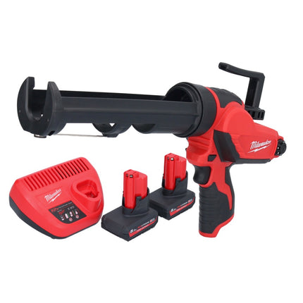 Milwaukee M12 PCG/310-502 Akumulatorowy pistolet na kartusze 12 V 310 ml + 2x akumulator 5,0 Ah + ładowarka