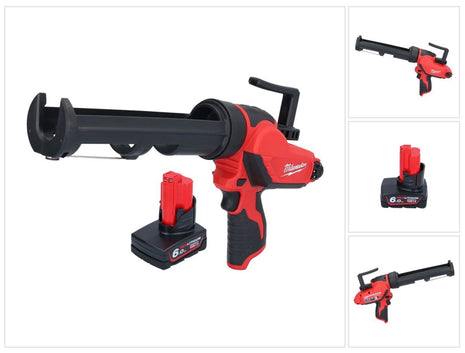 Pistola de cartuchos a batería Milwaukee M12 PCG/310-601 12 V 310 ml + 1x batería 6,0 Ah - sin cargador