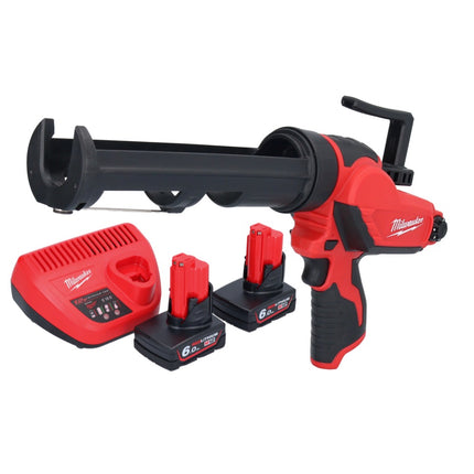 Pistola de cartuchos a batería Milwaukee M12 PCG/310-602 12 V 310 ml + 2x baterías 6,0 Ah + cargador