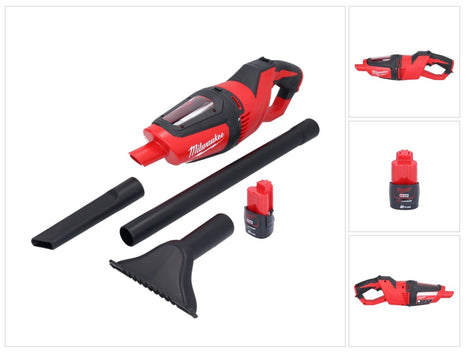 Aspirador de batería Milwaukee M12 HV-201 12 V + 1x batería 2,0 Ah - sin cargador