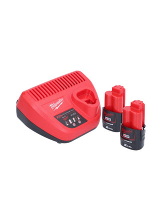 Aspirateur à batterie Milwaukee M12 HV-202 12 V + 2x batteries 2,0 Ah + chargeur