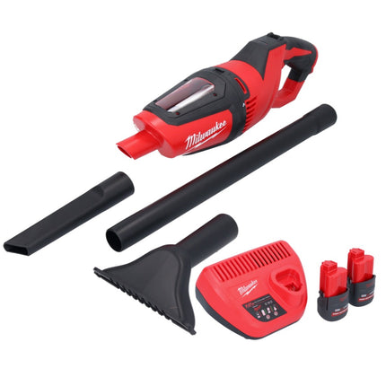 Aspirador a batería Milwaukee M12 HV-252 12 V + 2x baterías 2,5 Ah + cargador