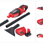 Aspirador a batería Milwaukee M12 HV-401 12 V + 1x batería 4,0 Ah + cargador
