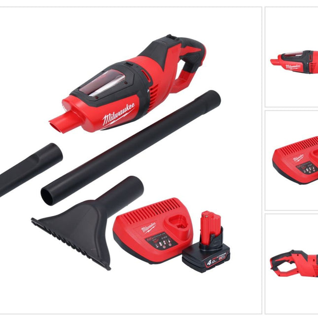 Aspirador a batería Milwaukee M12 HV-401 12 V + 1x batería 4,0 Ah + cargador