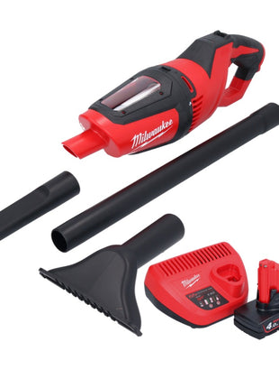 Aspirador a batería Milwaukee M12 HV-401 12 V + 1x batería 4,0 Ah + cargador