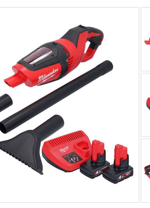 Odkurzacz akumulatorowy Milwaukee M12 HV-402 12 V + 2x akumulator 4,0 Ah + ładowarka