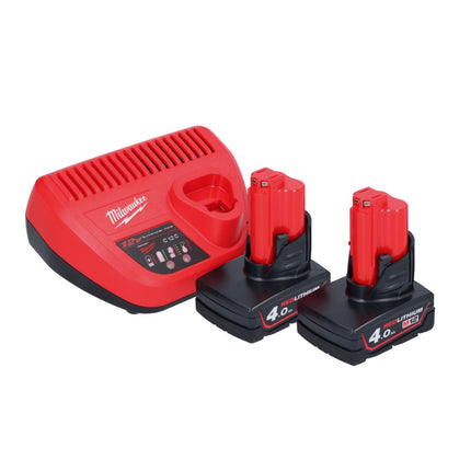 Aspirador a batería Milwaukee M12 HV-402 12 V + 2x baterías 4,0 Ah + cargador