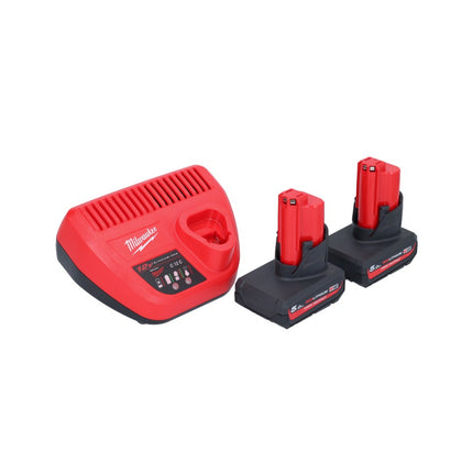 Aspirador de batería Milwaukee M12 HV-502 12 V + 2x baterías 5,0 Ah + cargador