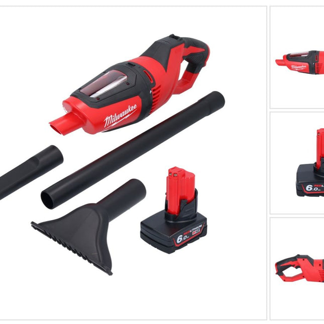 Aspirador de batería Milwaukee M12 HV-601 12 V + 1x batería 6,0 Ah - sin cargador
