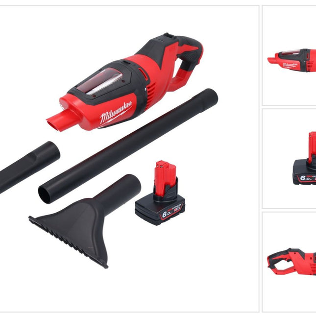 Aspirador a batería Milwaukee M12 HV-601 12 V + 1x batería 6,0 Ah + cargador