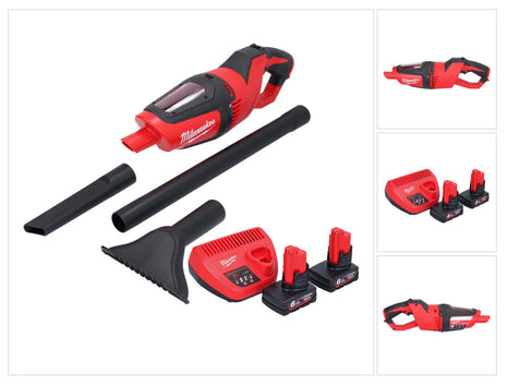 Milwaukee M12 HV-602 Akku Staubsauger 12 V + 2x Akku 6,0 Ah + Ladegerät