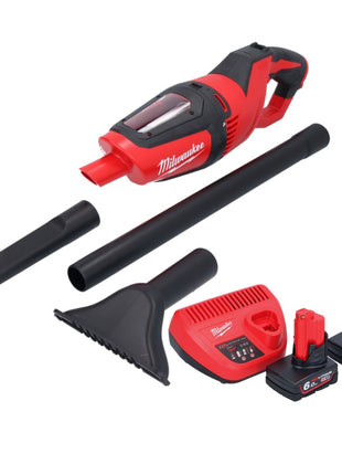 Aspirateur à batterie Milwaukee M12 HV-602 12 V + 2x batteries 6,0 Ah + chargeur