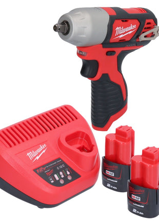 Milwaukee M12 BIW38-202 Clé à choc sans fil 12 V 135 Nm 3/8 + 2x batterie 2,0 Ah + chargeur