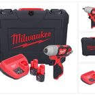 Llave de impacto inalámbrica Milwaukee M12 BIW38-202C 12 V 135 Nm 3/8˝ (4933443899) + 2x batería 2,0 Ah + cargador + estuche