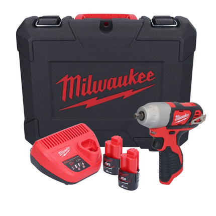 Llave de impacto inalámbrica Milwaukee M12 BIW38-202C 12 V 135 Nm 3/8˝ (4933443899) + 2x batería 2,0 Ah + cargador + estuche