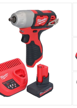 Milwaukee M12 BIW38-501 akumulatorowy klucz udarowy 12 V 135 Nm 3/8˝ + 1x akumulator 5,0 Ah + ładowarka