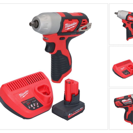 Milwaukee M12 BIW38-501 cordless impact wrench 12 V 135 Nm 3/8" + 1x rechargeable battery 5.0 Ah + charger