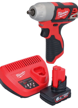 Llave de impacto inalámbrica Milwaukee M12 BIW38-601 12 V 135 Nm 3/8˝ + 1x batería 6,0 Ah + cargador