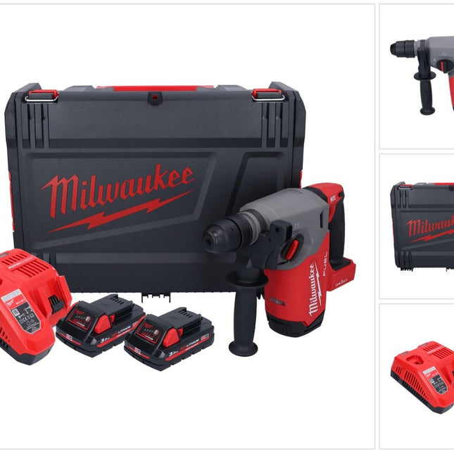 Martillo combinado a batería Milwaukee M18 ONEFHX-302X 18 V 2,5 J SDS-Plus sin escobillas + 2x baterías 3,0 Ah + cargador + caja HD