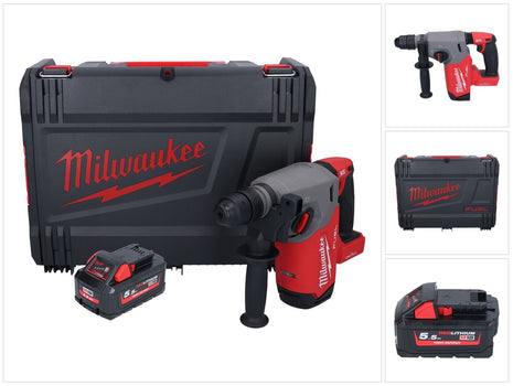 Martillo combinado a batería Milwaukee M18 ONEFHX-551X 18 V 2,5 J SDS-Plus sin escobillas + 1x batería 5,5 Ah + caja HD - sin cargador