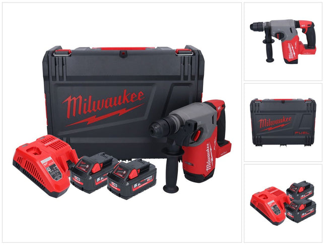 Milwaukee M18 ONEFHX-552X Cordless combi hammer 18 V 2.5 J SDS-Plus ( 4933478504 ) Brushless + 2x battery 5.5 Ah + charger + HD box