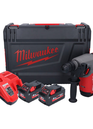 Martillo combinado a batería Milwaukee M18 ONEFHX-552X 18 V 2,5 J SDS-Plus (4933478504) sin escobillas + 2x batería 5,5 Ah + cargador + caja HD