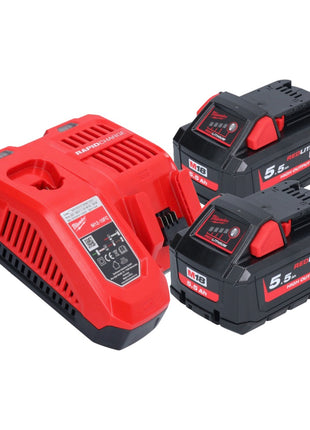 Martillo combinado a batería Milwaukee M18 ONEFHX-552X 18 V 2,5 J SDS-Plus (4933478504) sin escobillas + 2x batería 5,5 Ah + cargador + caja HD