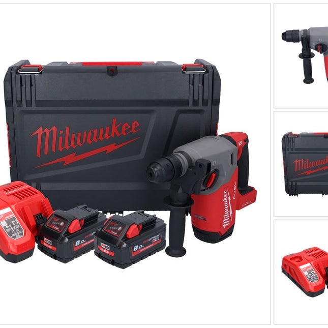 Milwaukee M18 ONEFHX-802X Martello combinato a batteria 18 V 2,5 J SDS-Plus Brushless + 2x batteria 8,0 Ah + caricatore + scatola HD
