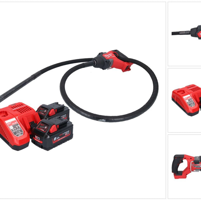 Vibrateur à béton sur batterie Milwaukee M18 FCVN24-802 18 V 2,4 m sans balais + 2x batterie 8,0 Ah + chargeur