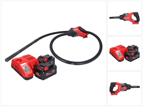 Milwaukee M18 FCVN24-802 Akumulatorowy wibrator do betonu 18 V 2,4 m bezszczotkowy + 2x akumulator 8,0 Ah + ładowarka