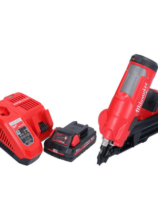 Cloueur à batterie Milwaukee M18 FFN-301 18 V 50 - 90 mm sans balais + 1x batterie 3,0 Ah + chargeur