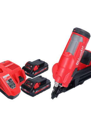 Cloueur à batterie Milwaukee M18 FFN-302 18 V 50 - 90 mm sans balais + 2x batteries 3,0 Ah + chargeur