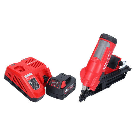 Clavadora a batería Milwaukee M18 FFN-401 18 V 50 - 90 mm sin escobillas + 1x batería 4,0 Ah + cargador