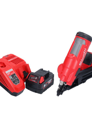 Milwaukee M18 FFN-501 gwoździarka akumulatorowa 18 V 50 - 90 mm bezszczotkowa + 1x akumulator 5,0 Ah + ładowarka