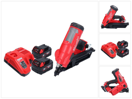 Milwaukee M18 FFN-502 Akku Nagler 18 V 50 - 90 mm Brushless + 2x Akku 5,0 Ah + Ladegerät