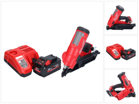 Milwaukee M18 FFN-801 Cloueur sans fil 18 V 50 - 90 mm Brushless + 1x batterie 8,0 Ah + chargeur