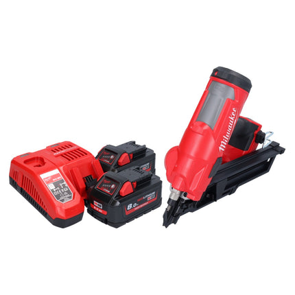 Clavadora a batería Milwaukee M18 FFN-802 18 V 50 - 90 mm sin escobillas + 2x baterías 8,0 Ah + cargador