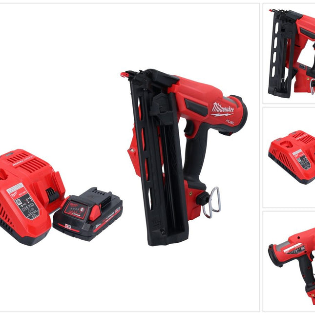 Milwaukee M18 FN16GA-301 Clavadora sin cable 18 V 32 - 64 mm sin escobillas + 1x batería recargable 3.0 Ah + cargador