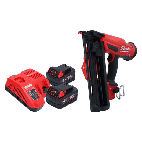 Milwaukee M18 FN16GA-402 Gwoździarka akumulatorowa 18 V 32 - 64 mm bezszczotkowa + 2x akumulator 4,0 Ah + ładowarka