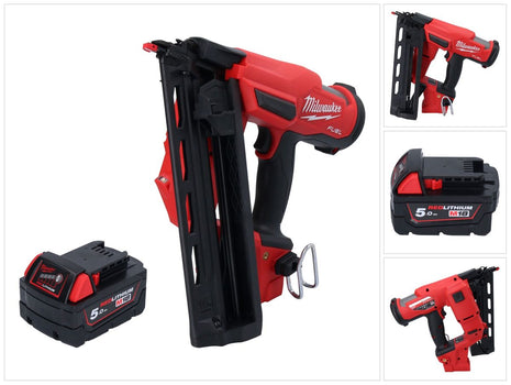 Milwaukee M18 FN16GA-501 Gwoździarka akumulatorowa 18 V 32 - 64 mm bezszczotkowa + 1x akumulator 5,0 Ah - bez ładowarki