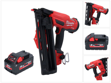 Milwaukee M18 FN16GA-551 Gwoździarka akumulatorowa 18 V 32 - 64 mm bezszczotkowa + 1x akumulator 5,5 Ah - bez ładowarki