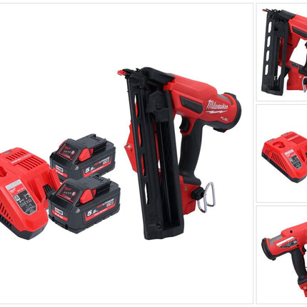 Milwaukee M18 FN16GA-552 Clavadora sin cable 18 V 32 - 64 mm sin escobillas + 2x batería 5,5 Ah + cargador