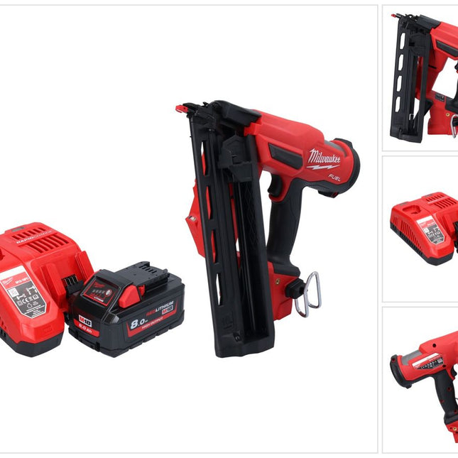 Milwaukee M18 FN16GA-801 Clavadora sin cable 18 V 32 - 64 mm sin escobillas + 1x batería 8.0 Ah + cargador